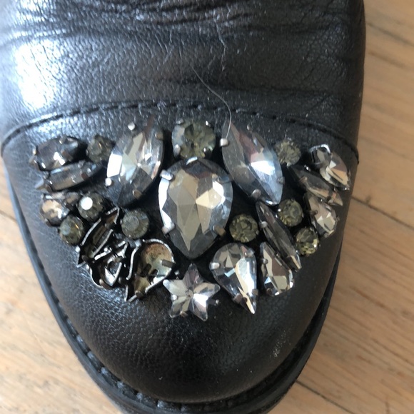 Jimmy choo Crystal encrusted toe combat boots 7:5 - Picture 5 of 7